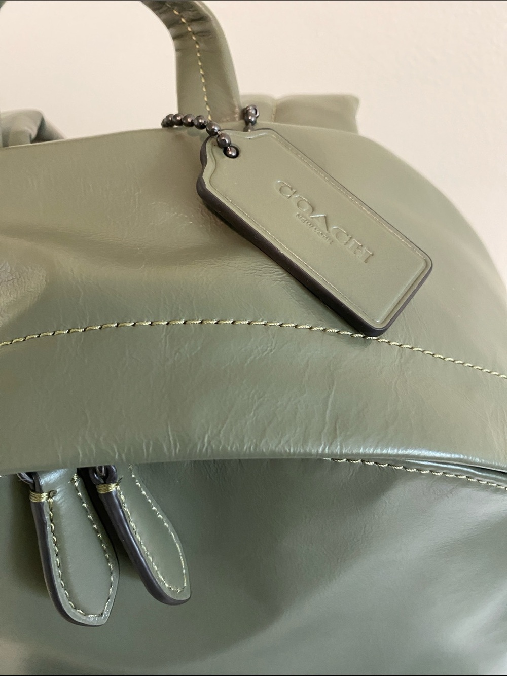 COACH  Hall Backpack In Army Green Leather MSRP $495 NWT Unisex - Picture 10 of 15